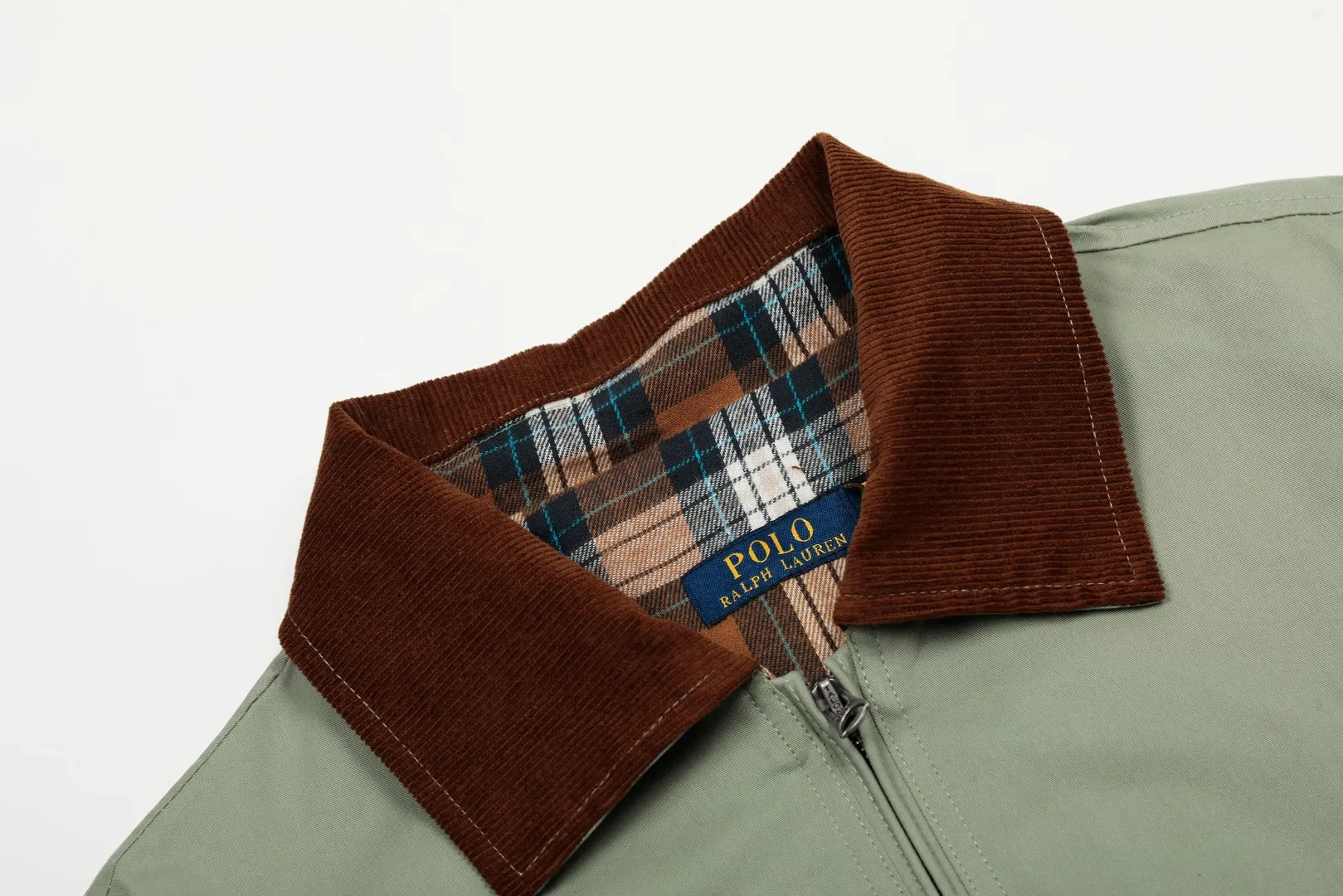 🅿️340 "Top quality" Style number: 8099# [Ralph Lauren corduroy color-blocked lapel American retro jacket] ✅Ralph Lauren American retro classic contrasting color corduroy lapel jacket ✅Pure cotton washed fabric Fabric texture version YYDS~ ✅Fashionable and casual commuting travel Simple style is classic ✅Simple and easy to match ootd essential style Versatile style Size: S-XL Color: Navy blue, matcha light green, Klein blue, retro gray green